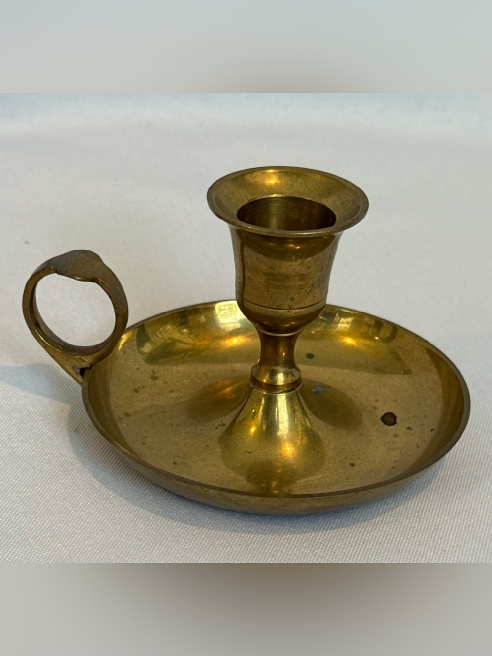 Brass Chamberstick Candle Holder - Gold Finish